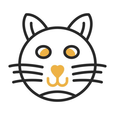 Kedi suratlı. Web simgesi basit illüstrasyon