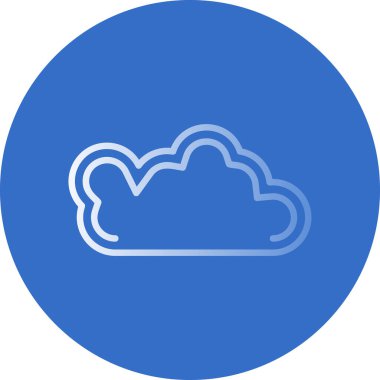 Basit Bulutlu hava simgesi, vektör illüstrasyonu