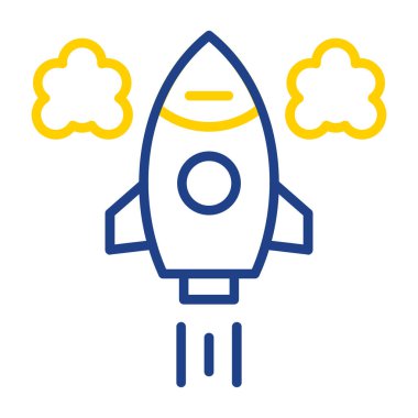 Roket. Web simgesi basit illüstrasyon 