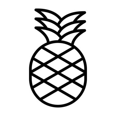 Ananas. Web simgesi basit illüstrasyon 