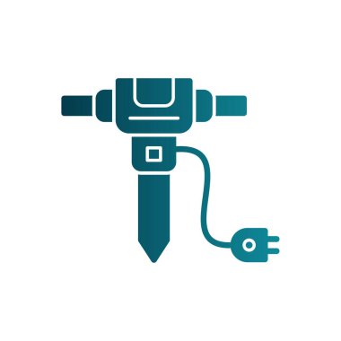 Beyaz arka plan üzerinde izole jackhammer simgesi