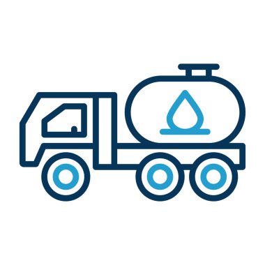 Tanker kamyon web simgesi basit illüstrasyon 
