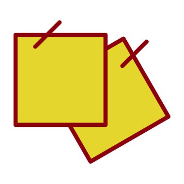 Yapışkan notlar web simgesi basit illüstrasyon 