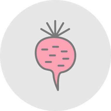 turp düz simgesi, vektör, illüstrasyon