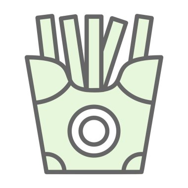 Patates kızartması. Web basit illüstrasyonu