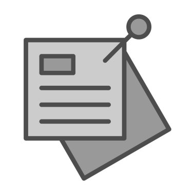 Yapışkan notlar web simgesi basit illüstrasyon arkaplanı 