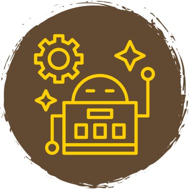 robot düz simgesi, vektör illüstrasyonu