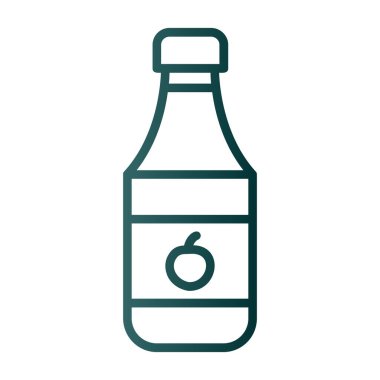 Bir şişe süt ikonu. Web için süt şişesi vektör simgelerinin özet çizimi