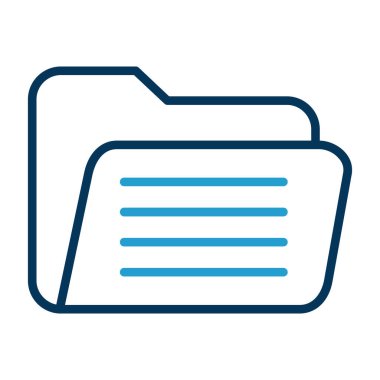 Açık klasör web simgesi, vektör çizim 