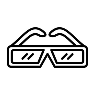 3D gözlükler. Web simgesi basit illüstrasyon