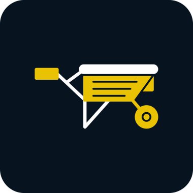 El arabası simgesi, vektör illüstrasyonu 