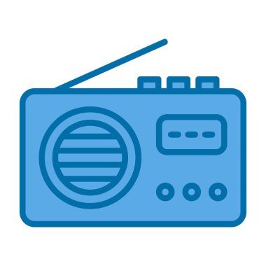 Radyo. Web simgesi basit illüstrasyon 