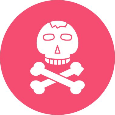 Kemikli kafatası. Web simgesi basit illüstrasyon 