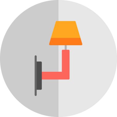 ev lambası simgesi, Wall Light, vektör illüstrasyonu 