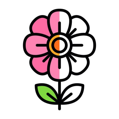 taç yaprakları renk çizgisi simgesi olan çiçek