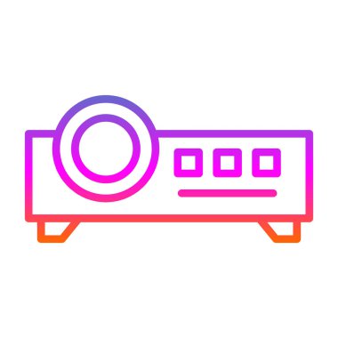 Projektör simgesi, vektör illüstrasyonu 