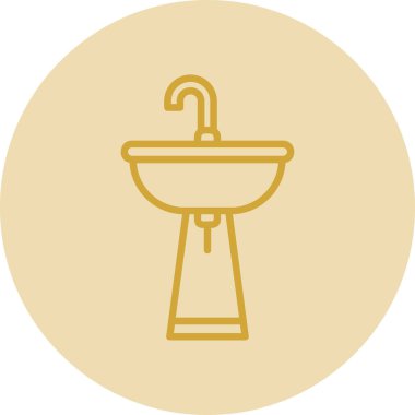 Mutfak lavabosu. Web simgesi basit illüstrasyon