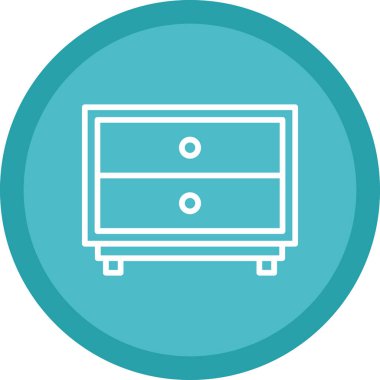 Çekmeceler, mobilya simgesi, basit illüstrasyon 