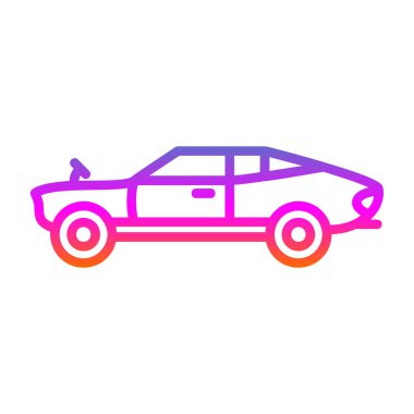 Eski araba simgesi vektör illüstrasyonu 