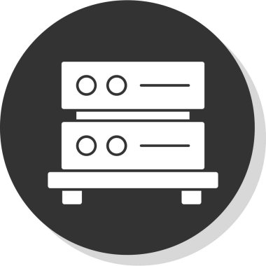 Basit sunucu simgesi, vektör illüstrasyonu