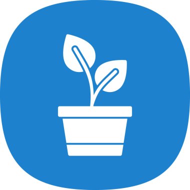 Saksı bitkisi. Web simgesi basit illüstrasyon 