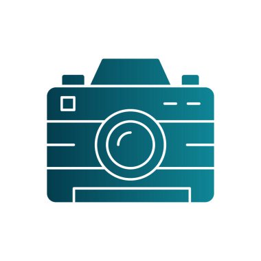 fotoğraf makinesi ve lens simgesi.