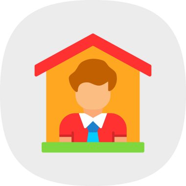 Ev simgesi, vektör illüstrasyonunda kal