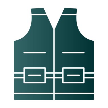 Yüksek görünürlüklü yelek web simgesi basit illüstrasyon 