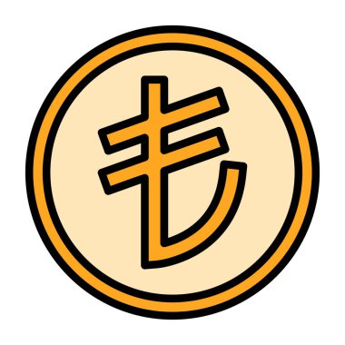 Türk Lirası madeni para, web basit illüstrasyon