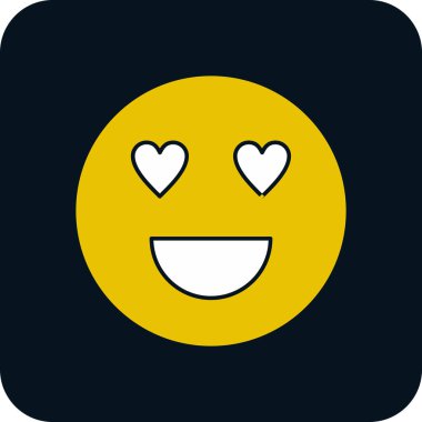 aşk emojisi simgesi, vektör illüstrasyonu