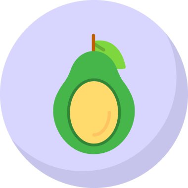 Basit Avokado simgesi, vektör illüstrasyonu