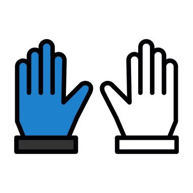 Eldivenler düz simge, vektör çizimi  