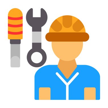 Tamirci web simgesi, vektör illüstrasyonu