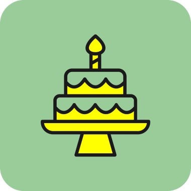 Kek simgesi, vektör illüstrasyonu basit tasarım