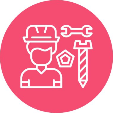 Çekiçli bir kadın ve erkeğin vektör çizimi