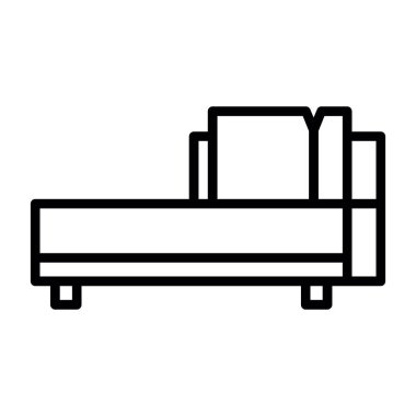 kanepe ince çizgi vektör simgesi