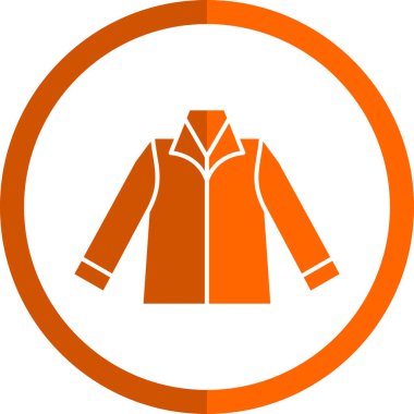 Ceket simgesi, düz biçim, vektör illüstrasyonu