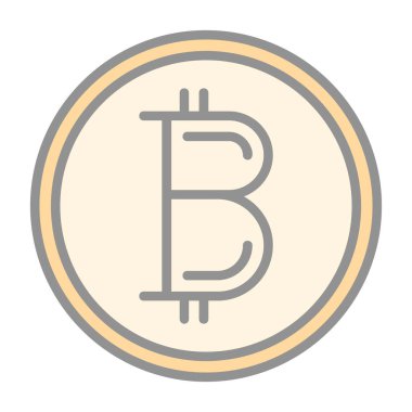 Basit bitcoin simgesi, vektör illüstrasyonu