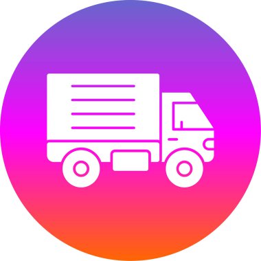 dağıtım kamyonu simgesi, vektör illüstrasyonu