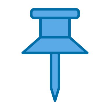 Pin simgesi, vektör illüstrasyonuna bas