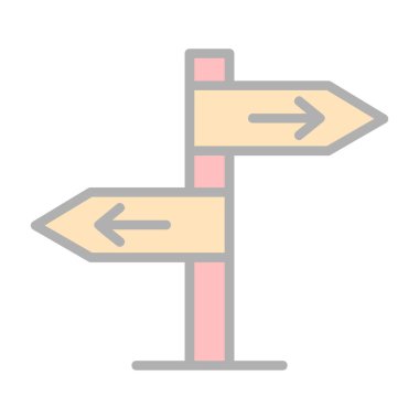 Yol işaretleri düz simge, vektör illüstrasyonu