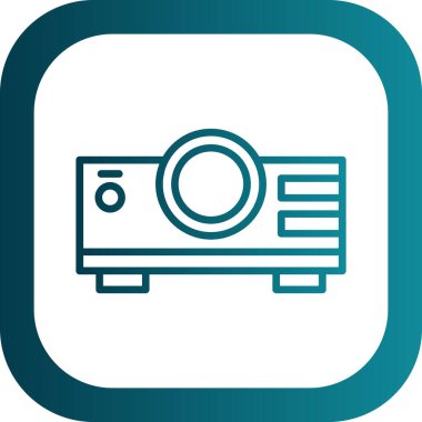 Projektör simgesi, vektör illüstrasyonu 
