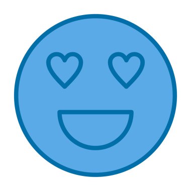 aşk emojisi simgesi, vektör illüstrasyonu