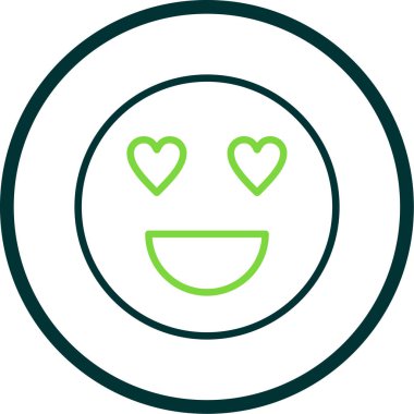 aşk emojisi simgesi, vektör illüstrasyonu