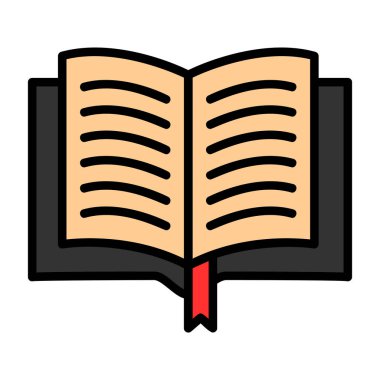 Kitap vektör simgesi, resimleme okunuyor