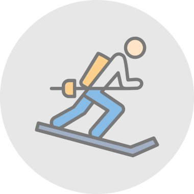 Düz kayak simgesinin vektör grafiği 