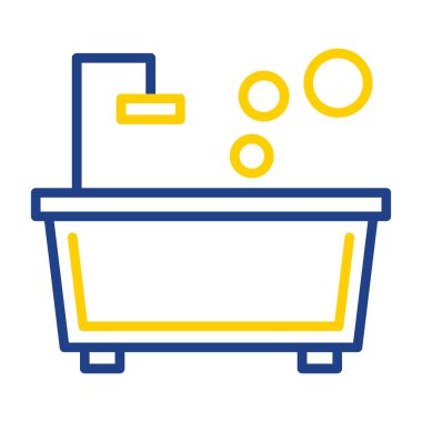 küvet web simgesi basit illüstrasyon 