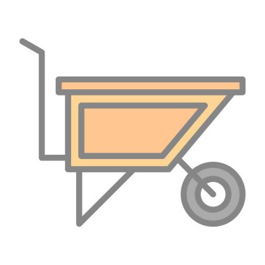 El arabası simgesi, vektör illüstrasyonu 