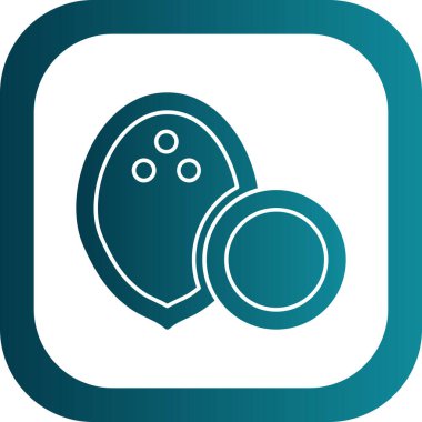 Hindistan cevizi yemeği. Web simgesi basit illüstrasyon