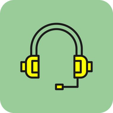 Kulaklık. Web simgesi basit illüstrasyon                          